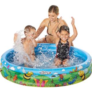 👉 Opblaasbare zwembad blauw kunststof multikleur kinderen Blauw/bloemen Opblaasbaar 122 X 23 Cm Speelgoed - Rond Zwembadje Pierenbadje Buitenspeelgoed Voor 8720276223867