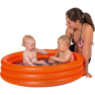 👉 Opblaasbare zwembad oranje kunststof kinderen Opblaasbaar 122 X 23 Cm Speelgoed - Rond Zwembadje Pierenbadje Buitenspeelgoed Voor 8720276223256