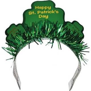 Diadeem kunststof groen Happy St. Patricks Day Diadeem/haarband Voor Volwassenen - Patricksday Verkleedaccessoires Haarbanden/diademen 8718758335191