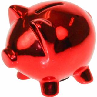 👉 Spaarvarken rood keramiek United Entertainment 11 X 8,5 Cm 8718274548860
