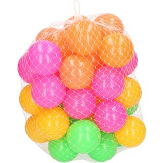 👉 Ballenbak kunststof multikleur 40x Ballen Neon Kleuren 6 Cm - Speelgoed Ballenbakballen In Felle 8720276141147