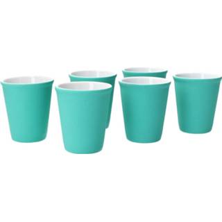 👉 Espressokopje zeegroen porselein groen Pt Espresso Kopje Set 6 Stuks 8714302593314