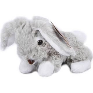 👉 Knuffel grijs wit pluche Take Me Home Konijn Liggend 14 Cm Grijs/wit 8719817682737