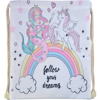 👉 Rugzak kunstleer Clayre & Eef - 32*36 Cm Meerkleurig Vierkant Follow Your Deams Melady Mlllbag0005 8717459709843