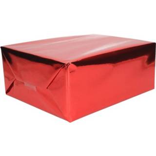👉 Cadeaupapier rood kunststof Metallic - 400 X 50 Cm Kadopapier / Inpakpapier 8719538215931