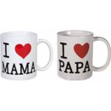 👉 Mok porselein multikleur Cadeau Koffie Mokken Voor Papa En Mama Set - Kadoset Vader Moeder Koffiebekers 8720147490848