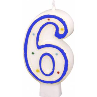 👉 Verjaardag kaarsje blauw wax Amscan Verjaardagskaars 6 Jaar 7,3 Cm 8719817713622