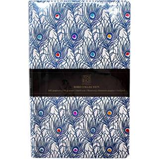 👉 Notitieboek blauw wit karton papier Soho 15 X 10 Cm Karton/papier Blauw/wit 8719817731886