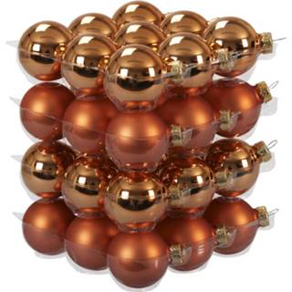 👉 Kerstbal oranje glans glas 36x Goudsbloem Glazen Kerstballen 4 Cm - Mat/glans Kerstboomversiering 8720147736847