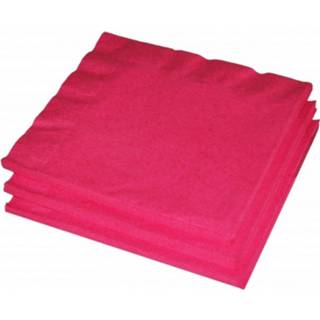 👉 Servet magenta roze papieren papier 60x Fuchsia Kleuren Thema Servetten 33 X Cm - Wegwerp Tafeldecoraties 8720276311984