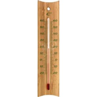 👉 Thermometer bamboe kunststof bruin Binnen/buiten 4,5 X 20 Cm - Buitenthemometers Temperatuurmeters 8720147940794