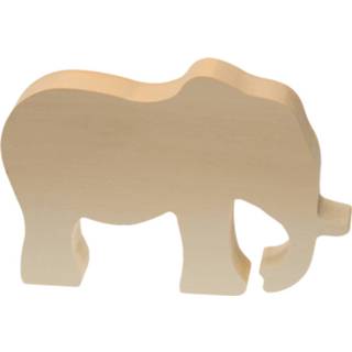 👉 Bruin hout kinderen Kids At Work Knutseldier Olifant Junior 15 Cm 4047542607027