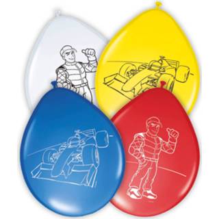 👉 Ballon blauw rood Folat Ballonnen Formule-1 Junior Latex 8 Stuks 8714572650953