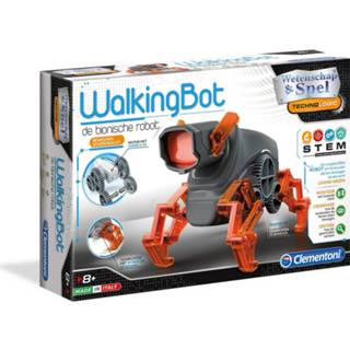 👉 Bouwpakket zwart oranje kunststof Clementoni Walkingbot 40-delig Zwart/oranje 8005125668823