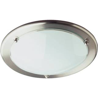 Plafondlamp nikkel aluminium Led - Plafondverlichting Trion Primy E27 Fitting Rond Mat 6013920695694