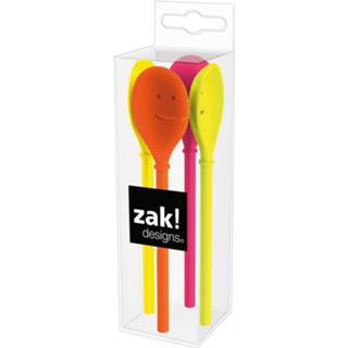 👉 Lepel melamine multikleur Zak!designs Lepels Happy Spoons 14 Cm 4-delig 707226890803