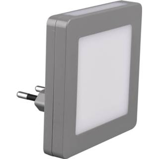 👉 Stekkerspot wit grijs kunststof Stekkerlamp Lamp - Trion Hiko 0.3w Warm 3000k Vierkant Mat 6013900654680