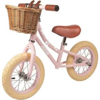 👉 Loopfiets mannen Funbee 12 P'tite-wandelwagen Met Mand - Poederroze 3517130003988