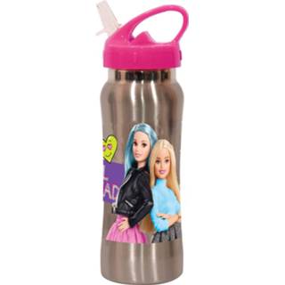 👉 Drinkbeker staal kunststof multikleur Giovas Met Drinktuit Barbie Roestvrij 580 Ml 5204549124905