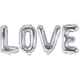 👉 Folie zilver zilverkleurig Ballon Love 140 X 35 Cm 5900779131101