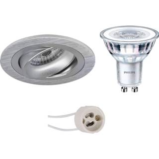 👉 Zilver aluminium zilverkleurig Philips - Led Spot Set Corepro 840 36d Pragmi Alpin Pro Gu10 Fitting Dimbaar Inbouw Rond Mat 5w 6013914861869