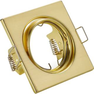 Armatuur goud aluminium Spot Gu10 - Trion Inbouw Vierkant Mat Kantelbaar 80mm 7445931850868