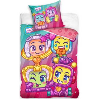 👉 Dekbedovertrek katoen multikleur Moji Pops - Eenpersoons 140 X 200 Cm 5902689443008