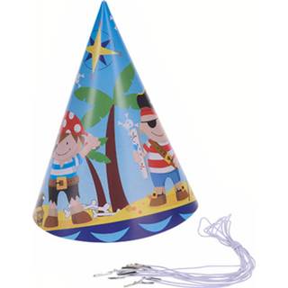 👉 Feesthoed blauw papier Free And Easy Feesthoedjes Piraten 8 Stuks 8719987144820