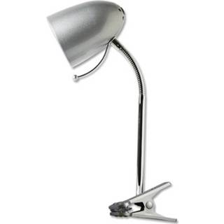 👉 Klemlamp glans zilver Led - Aigi Wony E27 Fitting Flexibele Arm Rond 6013952333397