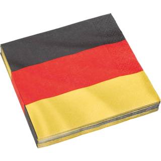 👉 Servet geel rood zwart papier Amscan Servetten Duitsland Geel/rood/zwart 20 Stuks 192937125434