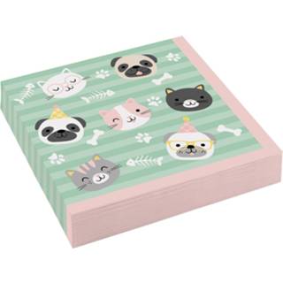 👉 Servet roze blauw papier meisjes Amscan Servetten 33 X Cm Roze/blauw 20 Stuks 8719817674381