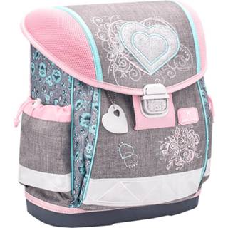 👉 Rugzak grijs roze polyester blauw Belmil Hartjes Junior 19 Liter Grijs/roze 8719817767632