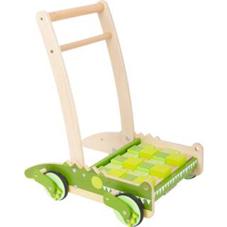 👉 Loopwagen groen hout small Foot Krokodil Junior 50 Cm Groen/naturel 4020972117380