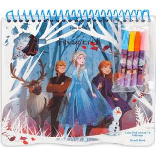 👉 Kleurboek blauw wit karton meisjes Frozen 32 X 24 Cm Blauw/wit 5-delig 5949043750204