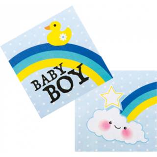 👉 Servet blauw papier baby's jongens Boland Servetten Baby Boy 33 Cm 8712026532237