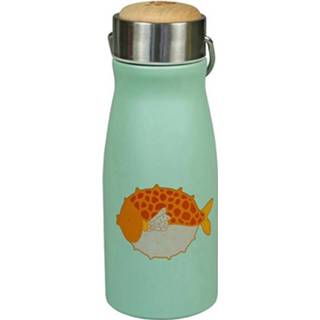 👉 Drinkbeker groen RVS zilver edelstaal The Zoo Puff Fish 300 Ml Groen/zilver 8720143191169