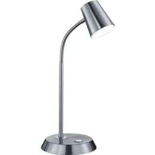 👉 Tafellamp wit nikkel aluminium Led - Tafelverlichting Trion Narca 4w Warm 3000k Rond Mat 6013925876807