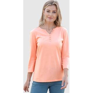 Shirt kunstvezels najaar effen oranje Met sierknopen basically you Apricot 4055705496968