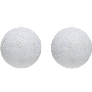 👉 Kunstsneeuw witte kunststof wit 2x Grote Sneeuwballen 14 Cm - Sneeuwversiering/sneeuwdecoratie 8720276373487