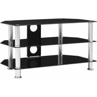 👉 Zwart glas Vidaxl Tv-meubel 75x40x40 Cm Gehard 8718475799009