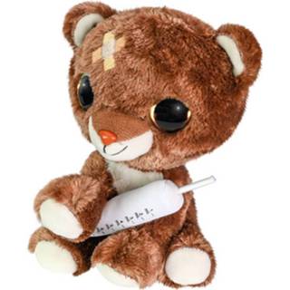 👉 Knuffelbeer bruin wit pluche Lumo Stars Met Spuit Junior 15 Cm Bruin/wit 6416739580708