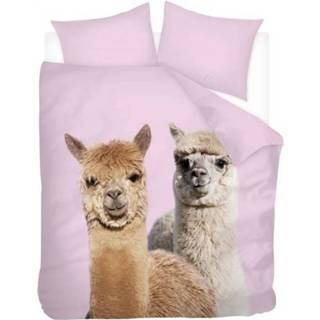 👉 Dekbedovertrek flanel multikleur Snoozing Alpacas - Lits-jumeaux (260x200/220 Cm + 2 Slopen) Multi 8719151093237