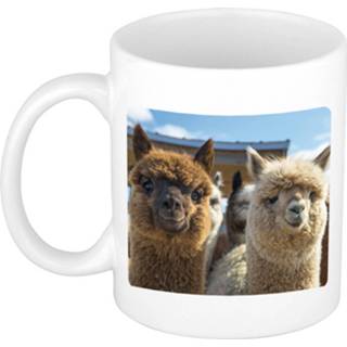 👉 Beker keramiek wit Dieren Alpaca Foto Mok 300 Ml - Cadeau / Alpacas Liefhebber 8720276777490