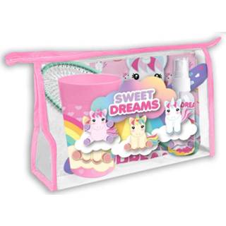 👉 Toilettas roze kunststof meisjes Sweet Dreams Eenhoorn 23 X 15 Cm 6-delig 8435507826778