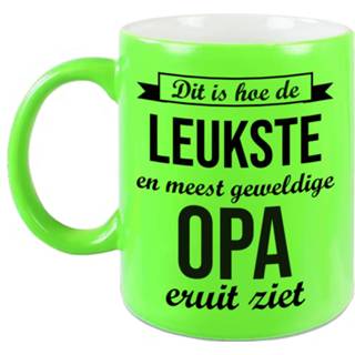 👉 Beker groen keramiek senioren Dit Is Hoe De Leukste En Meest Geweldige Opa Eruitziet Cadeau Mok / - Neon 330 Ml Verjaardag Bedankje 8720276817073