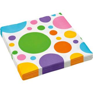 👉 Servet multicolor papier multikleur Amscan Servetten Rainbow Dots 33 X Cm 20 Stuks 13051613044