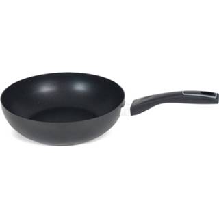 Wokpan zwarte aluminium Wok/wokpan Gusto Met Anti-aanbak Laag 28 Cm - Wokpannan Koken Wokken 6941349504238