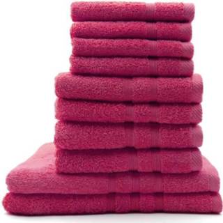 👉 Handdoek katoen roze Vandaag Set Van 4 Handdoeken 30 X 50 Cm + 100 Bosbessensap - 100% 3574641041564