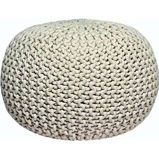 👉 Poef katoen m Label51 Gebreid Naturel 8720143414237