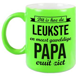 👉 Beker groen keramiek Dit Is Hoe De Leukste En Meest Geweldige Papa Eruitziet Cadeau Mok / - Neon 330 Ml Verjaardag Vaderdag 8720276816519